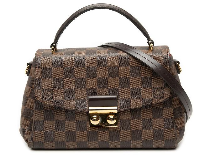Borsa Louis Vuitton Damier Ebene Croisette Marrone