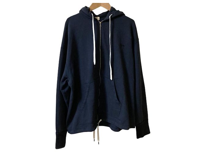 Autre Marque BLAMINK Kapuzenpullover aus Baumwolle mit Reißverschluss Blau