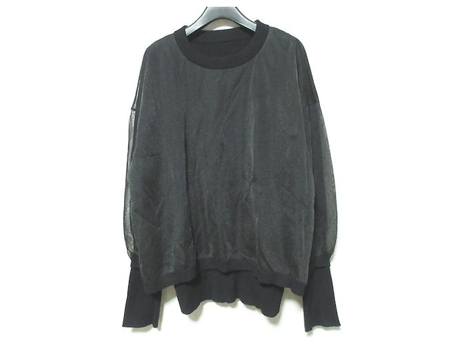 Autre Marque Top de malha transparente Diagram Grace Continental Preto