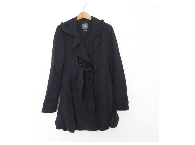 Cappotto Balloon a doppio petto Armani Exchange Nero