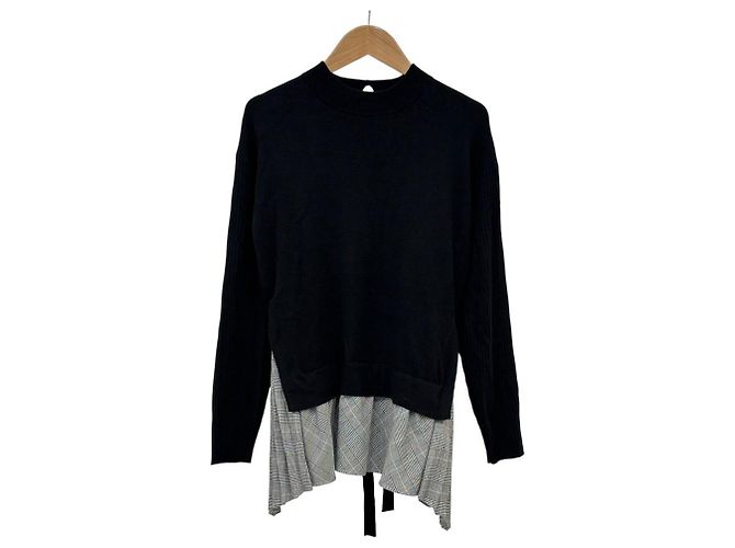 Autre Marque Top de malha plissado GRACE CONTINENTAL Preto