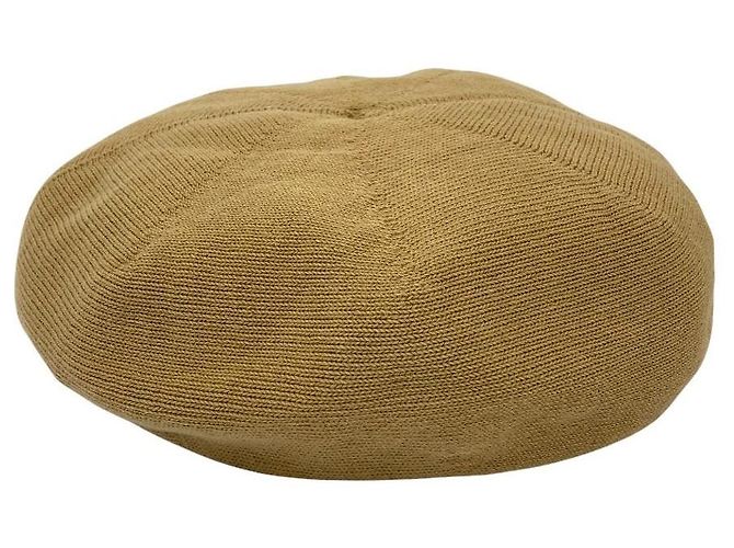Autre Marque unfil Strick-Baskenmütze Beige