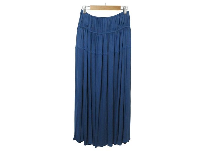 Jil Sander Maxirock aus transparentem Rayon Blau