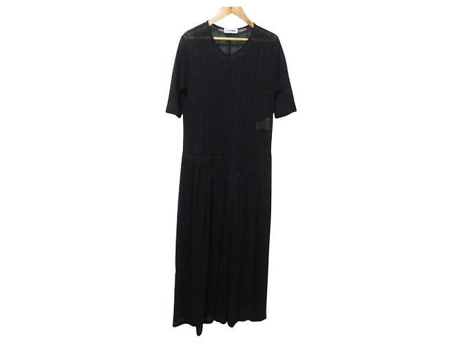 Jil Sander Strick-Maxikleid Schwarz