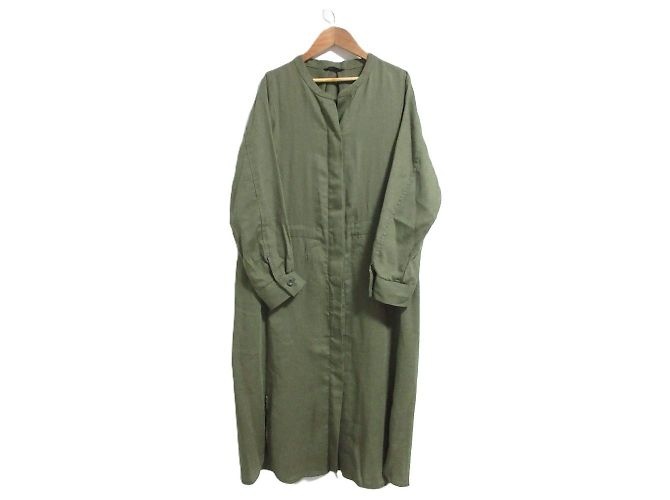 Autre Marque Leinen-Hemdkleid Y's for living Grün Khaki