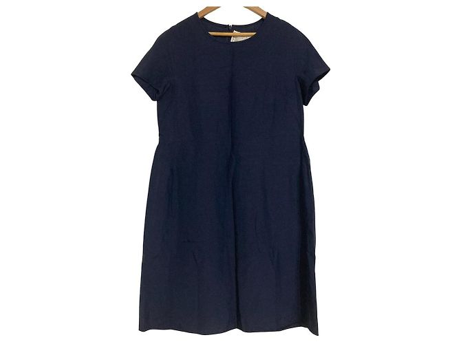 Vestido Max Mara de mezcla de lino S Azul Azul marino