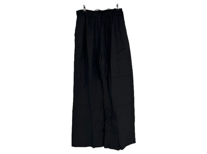 Autre Marque DISSH Weite schwarze Leinenhose