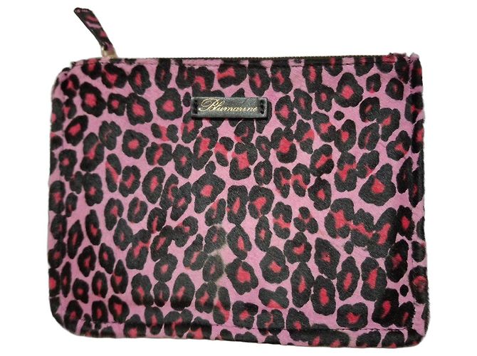 Blumarine Leopard Clutch Schwarz Pink Leopardenprint