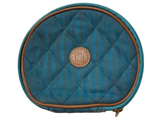 Fendi blue canvas pochette Brown