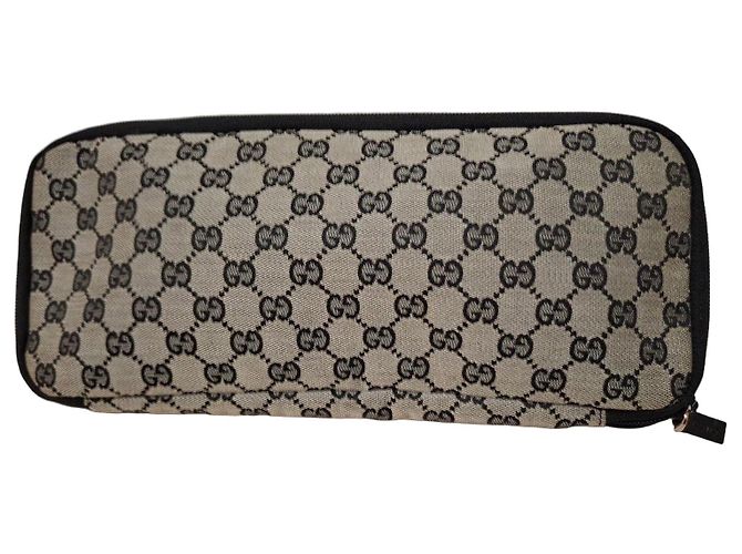 Gucci Monogram GG Pouch Black Beige