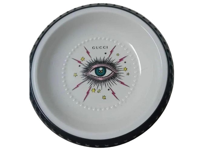 Gucci "Occhio" decorative ceramic plate Black White Multiple colors