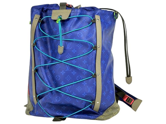 Mochila Louis Vuitton Split Taigarama Cobalt Azul