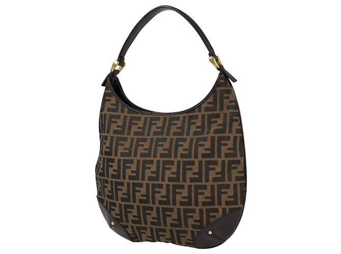 Bolsa de ombro Fendi com padrão Zucca Marrom