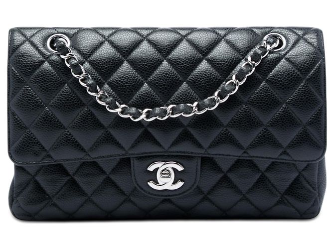 Chanel Black Medium Classic Caviar Double Flap Schwarz