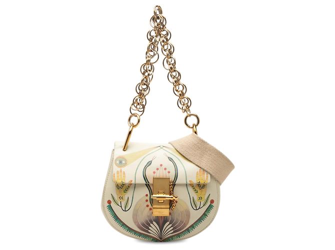 Bolso Drew Bijou Mini de piel estampada blanca Chloé Blanco Blanco roto