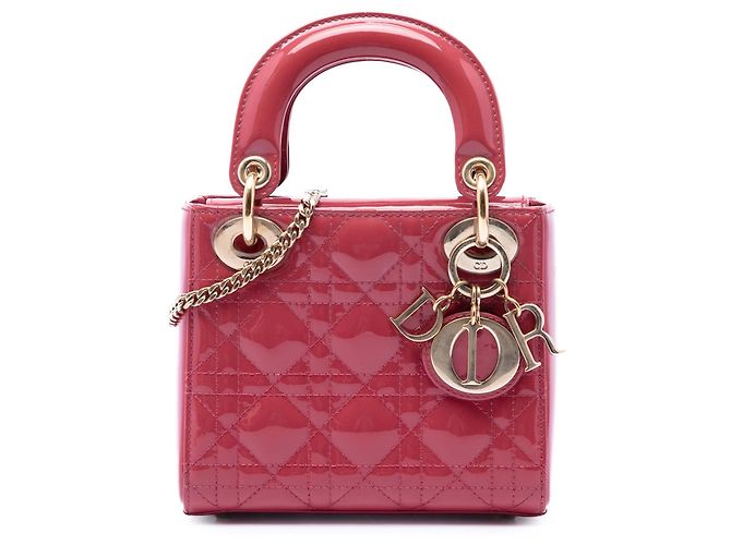 Dior Red Mini Patent Cannage Lady Dior Rouge