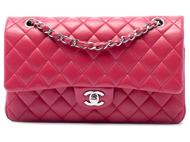 Chanel Pink Medium Classic Lambskin Double Flap Rosa