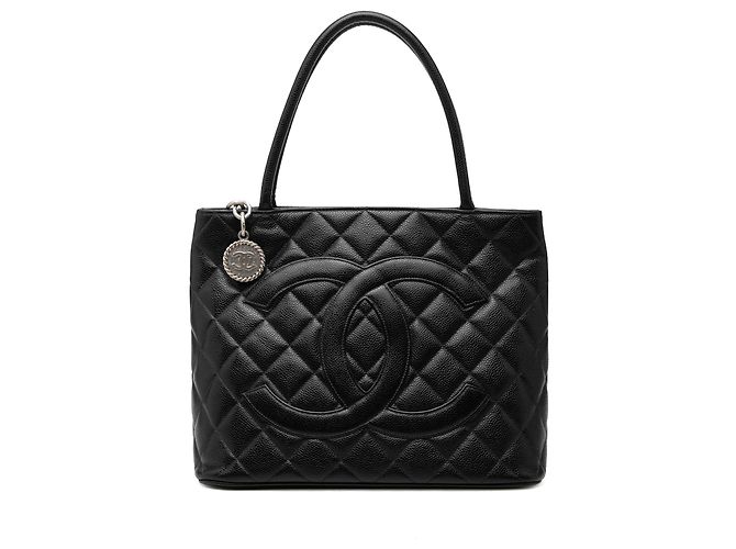 Sac Cabas Chanel Black Caviar Medallion Noir