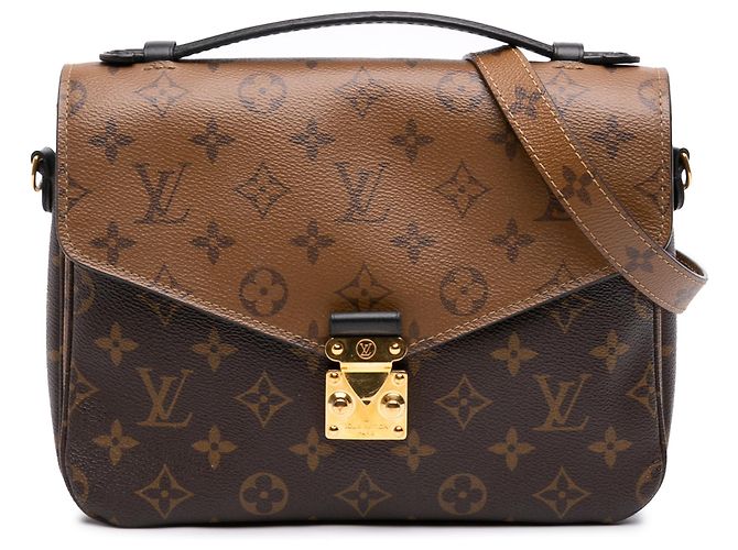 Louis Vuitton Brown Monogram Reverse Pochette Metis Marrone