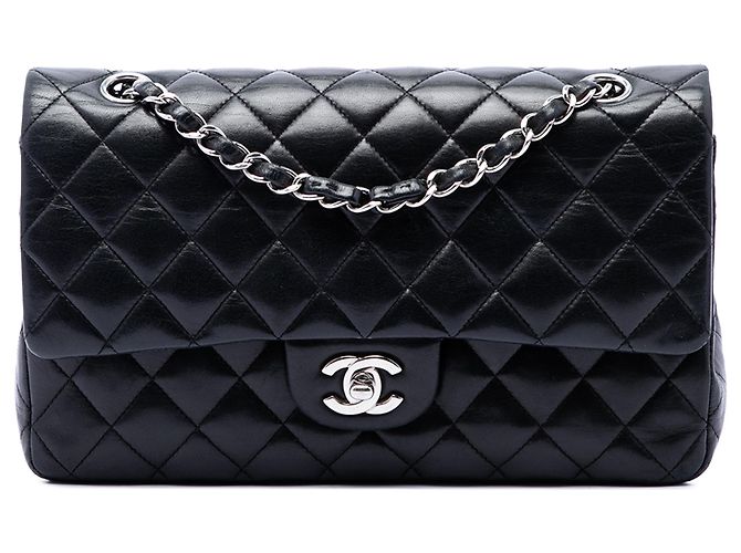 Chanel Black Medium Classic Lambskin Double Flap Noir