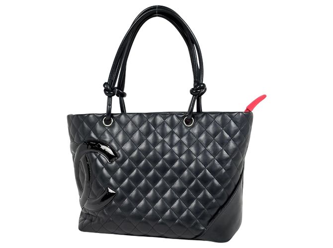 Chanel Cambon Line Große Schwarze Tote Bag