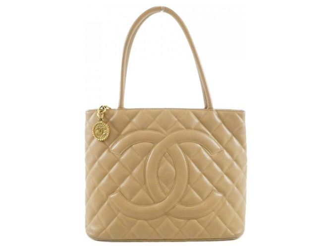 Bolsa Chanel 1804 Bege em pele de vitelo grão