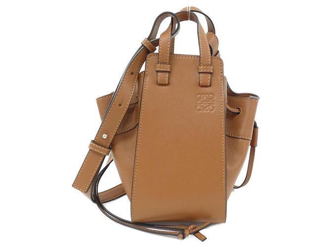 Mini Borsa a Tracolla Loewe Hammock con Coulisse Marrone