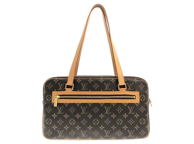 Louis Vuitton Monogram Cite GM Shoulder Bag Brown