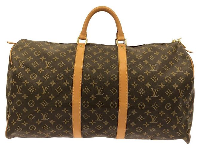 Louis Vuitton Monogram Keepall 55cm Boston Bag Brown