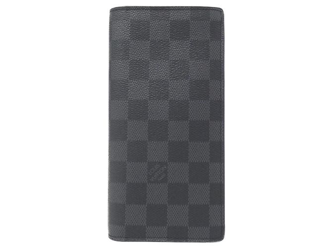 Louis Vuitton Damier Graphite Portefeuille Brazza Wallet Grigio antracite Damier ebene