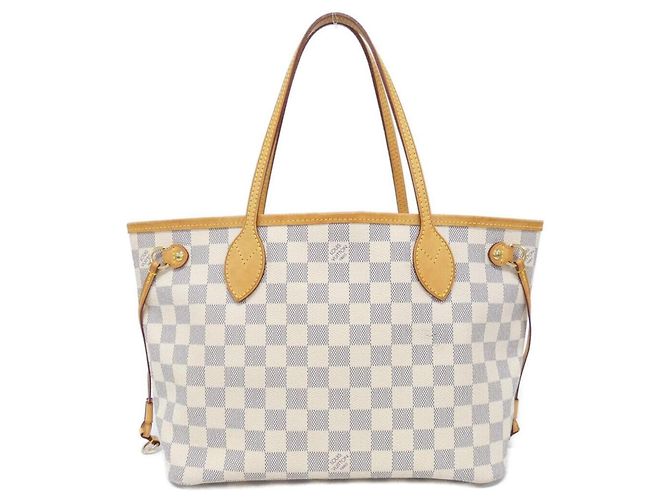 Louis Vuitton Damier Azur Neverfull PM Handtasche Weiß Blau