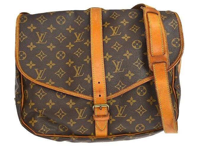 Louis Vuitton Saumur Monogram 35 Castaño