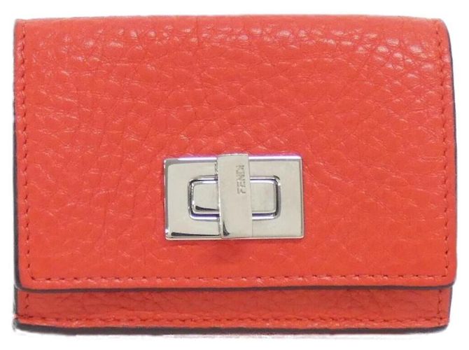 Fendi Peekaboo Tri-Fold Geldbörse Rot