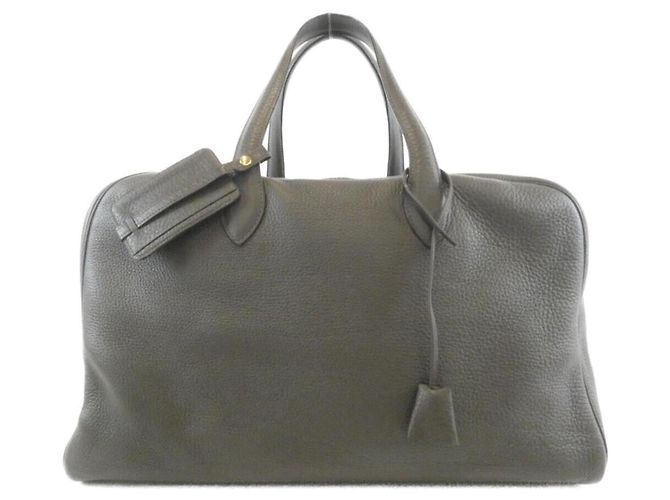 Hermès Sac Boston Hermes Victoria 43cm Vert Vert olive Vert clair