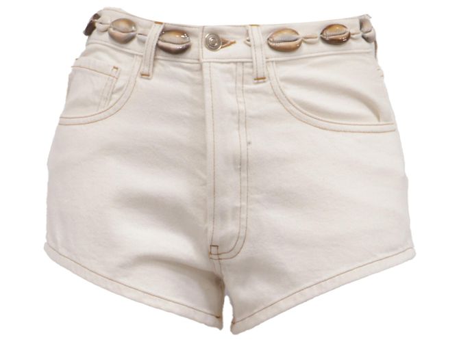 Shorts Mini Alanui Ocean Dream em algodão branco Cru