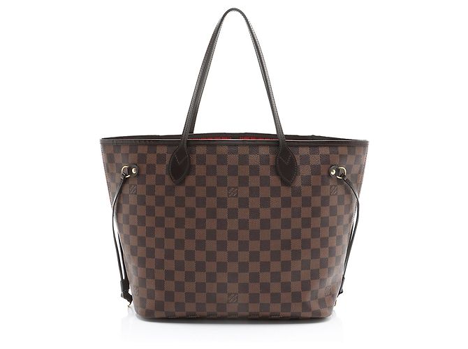 Saco Louis Vuitton Damier Ebene Neverfull MM Tote Marrom