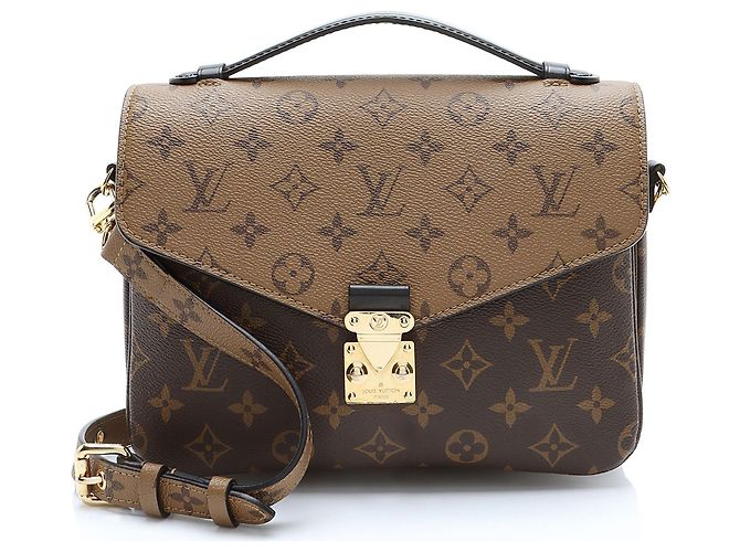 Borsa a tracolla Louis Vuitton Reverse Monogram Pochette Metis Marrone