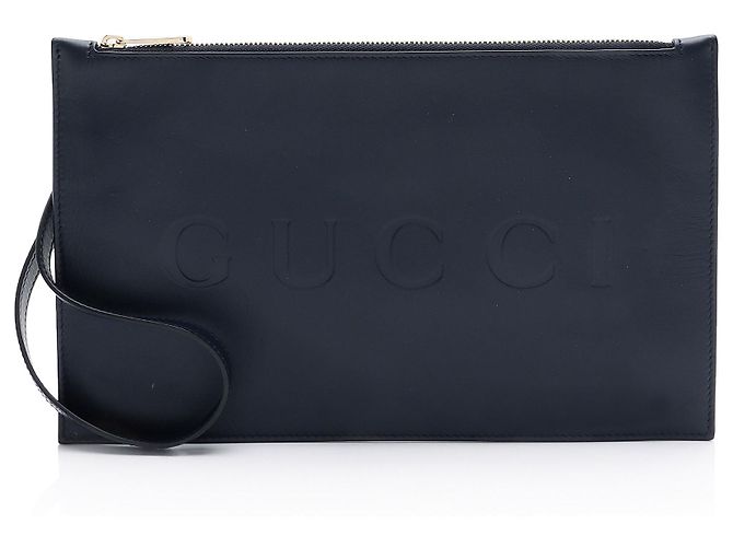Gucci Leder-Pochette Blau