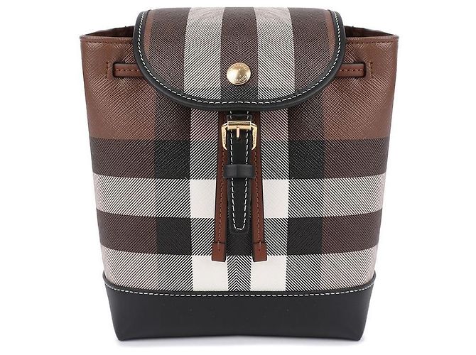 Burberry Zaino Micro Check da donna Marrone