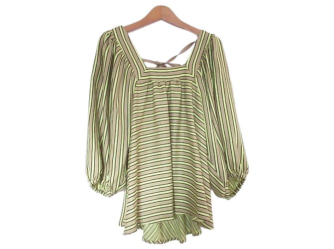Autre Marque Blusa de rayas efecto lino Grace Class Amarillo