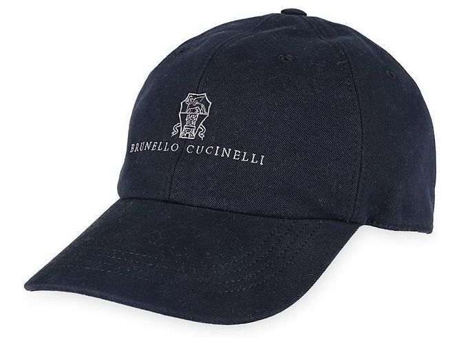 Brunello Cucinelli Gorra de algodón con logotipo para hombre Azul