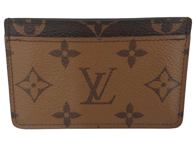 Louis Vuitton Tarjetero cartera invertido Castaño