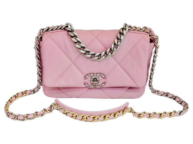 Chanel Lambskin Medium Shoulder Bag Pink