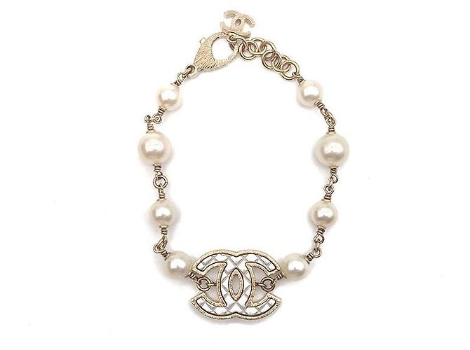 Chanel Perlenarmband weiß