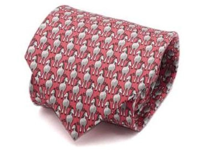Hermès Gravata de seda com padrão para homem Vermelho