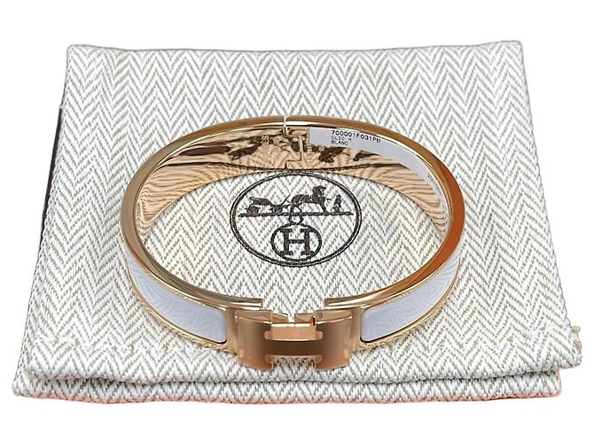Hermès Pulsera Click PM Oro Blanco/Oro Rosa 