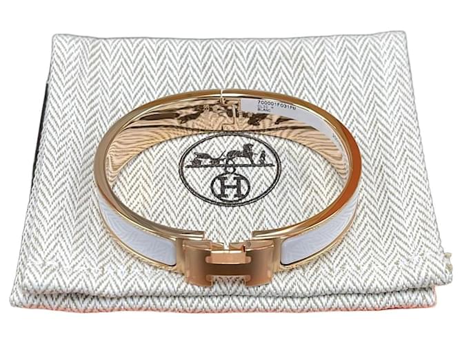 Hermès Click Armband PM Weißgold/Roségold 