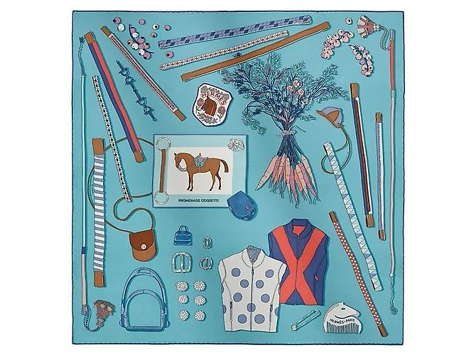 Hermès Cura della sciarpa di seta da donna Blu