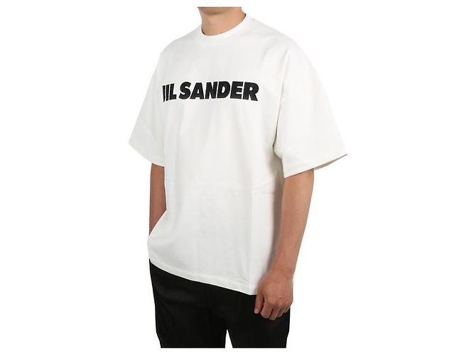 Jil Sander T-Shirt mit kurzen Ärmeln und Logo Weiß
