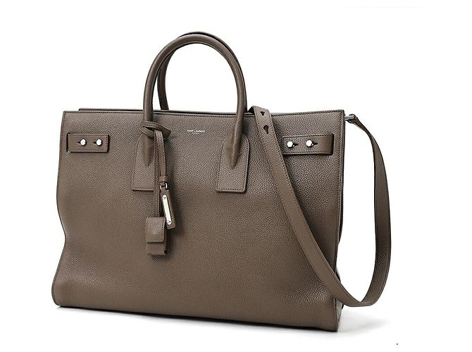 Sac à main Saint Laurent Thin Large Sac de Jour Marron